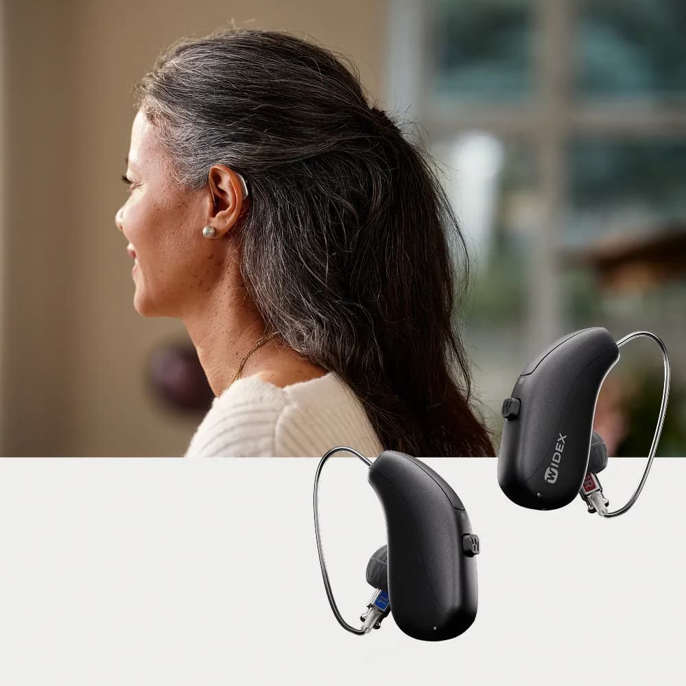 Widex Allure RIC R D hearing aid, shown as an illustrative product image